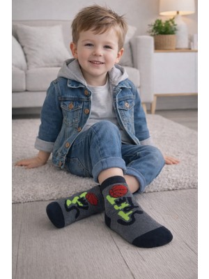 Gigi Giyim Street Yazılı Havlu Erkek Çocuk Soket Çorap