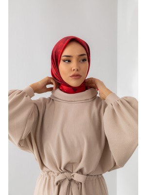 Silk Home Kadın Kırmızı Bulut Desen Parlak Shiny Eşarp 75002-01