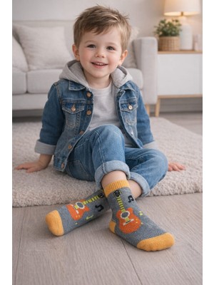 Gigi Giyim Gitar Baskılı Havlu Erkek Çocuk Soket Çorap