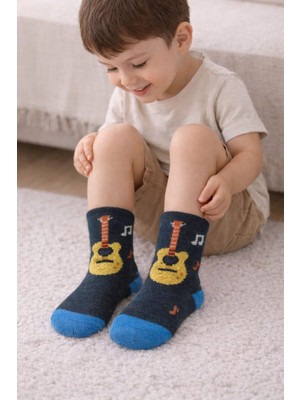 Gigi Giyim Gitar Baskılı Havlu Erkek Çocuk Soket Çorap