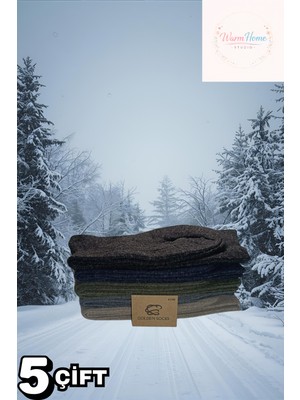 Warmhome Studio 5’li Premium Termal Çorap Seti – Burun Dikişsiz, Isı Korumalı, Kalın Kışlık