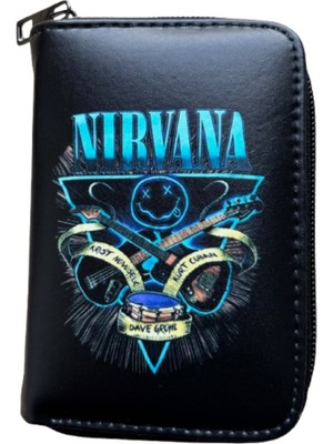 Nirvana Baskılı Siyah Cüzdan