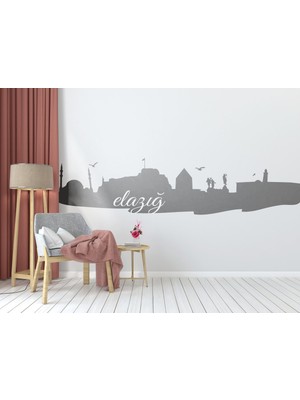 Beta Moda Hub Elazığ Sitüel Sticker - Elazığ Sitüel Duvar Sticker Dekoratif Odası Duvar Sticker Duvar Süsü 65X15