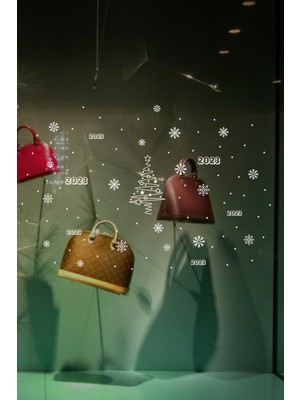 Beta Moda Hub Yılbaşı Happy New Year Sticker Çıkartma Süsü Yeni Yıl Süsü Parti Cam Süsü Noel Ağacı Kar Tanesi 2023