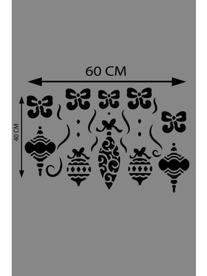 Beta Moda Hub Yılbaşı Happy New Year Sticker Çıkartma Süsü Yeni Yıl Süsü Parti Cam Süsü Noel Ağacı Kar Tanesi