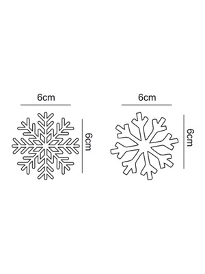 Beta Moda Hub Yılbaşı Temalı Kar Tanesi Stickerlar Tüm Yüzeylere Uygun 40 Adet 6cm