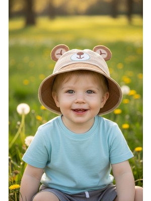 Erkek Bebek Ayıcık Şapka Fötr (1-3 Yaş)