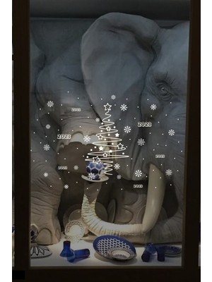 Beta Moda Hub Yılbaşı Happy New Year Sticker Çıkartma Süsü Yeni Yıl Süsü Parti Cam Süsü Noel Ağacı Kar Tanesi 2023