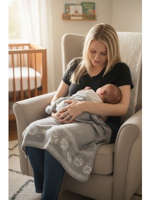 Soft and Baby Çift Taraflı Kar Tanesi Triko Battaniye