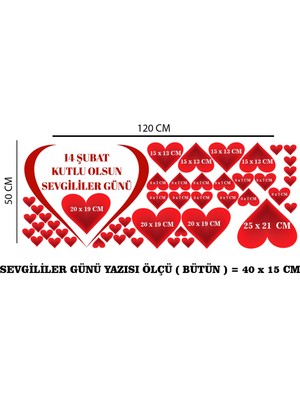 Beta Moda Hub 14 Şubat Sevgililer Günü Mağaza Vitrin , Duvar, Cam , Kapı Sticker Takımı S1474532585
