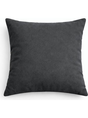 PerdeYap Kadife Dokulu Koyu Gri Kırlent Yastık Kılıfı Antrasit ( 1 Adet )