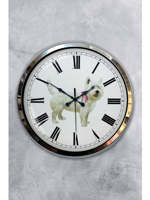 Kasva Concept Hediyelik 40 cm Krom Metal Kreatif Duvar Saati