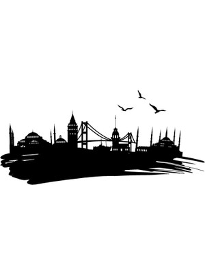 Beta Moda Hub Istanbul Silueti Model 1 Oto Sticker 30 x 15 cm