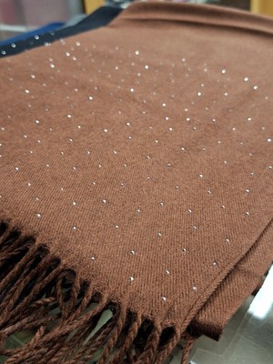 Esra Eşarp & Butik Premium Kaşmir Kumaşlı - Taşlı - Omuz Şalı