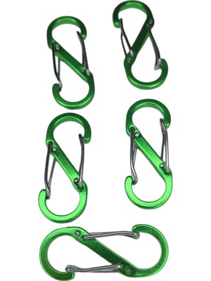 Moonparacord S Model Karabina Kanca 5 Adet Metal Yeşil Hafif Tasarım