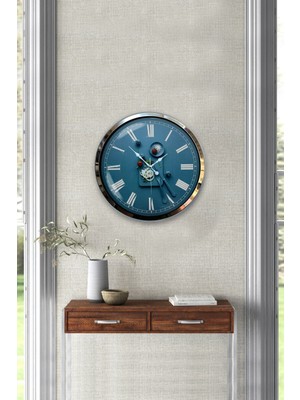 Kasva Concept Hediyelik 40 cm Krom Metal Mutfak Duvar Saati