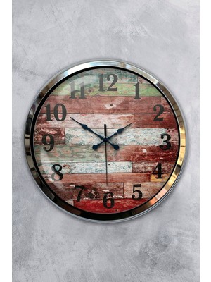 Kasva Concept Hediyelik 40 cm Krom Metal Kütük Duvar Saati