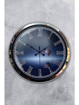 Kasva Concept Hediyelik Dekoratif 40 cm Krom Metal Cappadocia Duvar Saati