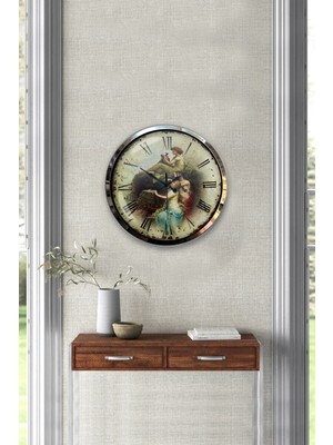 Kasva Concept Hediyelik 40 cm Krom Metal Kum Duvar Saati