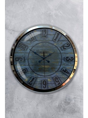 Kasva Concept Hediyelik 40 cm Krom Metal Retro Duvar Saati