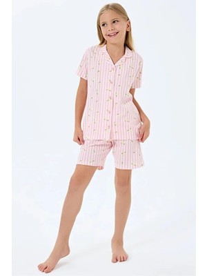 Rolypoly Gömlek Yaka Kız Çocuk Şort Takım 3778