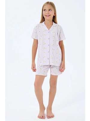 Rolypoly Gömlek Yaka Kız Çocuk Şort Takım 3778