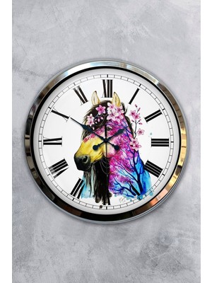 Kasva Concept Hediyelik 40 cm Krom Metal Aydın Duvar Saati