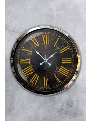 Kasva Concept 40 cm Krom Metal Mutfak Duvar Saati