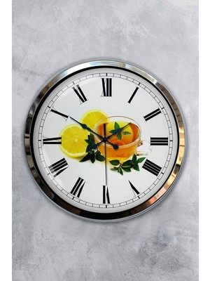 Kasva Concept Hediyelik 40 cm Krom Metal Kuşlu Duvar Saati