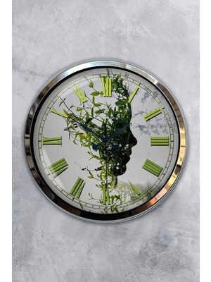 Kasva Concept 40 cm Krom Metal Köy Bakkalı Duvar Saati