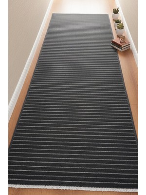 Yıkanabilir Pamuk Dokuma Kilim Doğal Kendinden Saçaklı Yolluk Kaymaz Tabanlı Halı