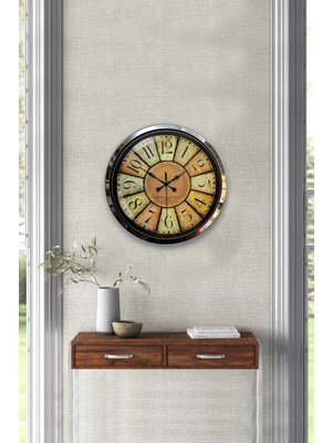 Kasva Concept Hediyelik 40 cm Krom Metal Romantizm Duvar Saati