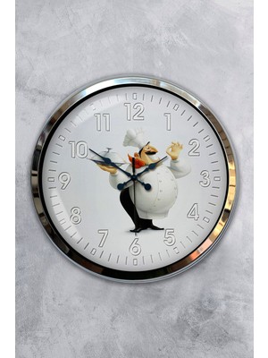 Kasva Concept 40 cm Krom Metal Mutfak Duvar Saati