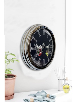 Kasva Concept 40 cm Krom Metal Mutfak Duvar Saati