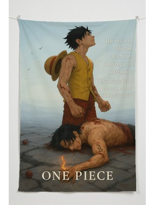 Charmbi One Piece Duvar Örtüsü – Çok Renkli Anime Temalı Kumaş Oda Dekoru Tapestry
