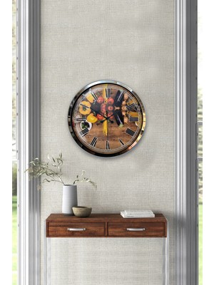 Kasva Concept Hediyelik 40 cm Krom Metal Girdap Duvar Saati