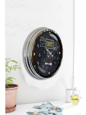 Kasva Concept 40 cm Krom Metal Mutfak Duvar Saati