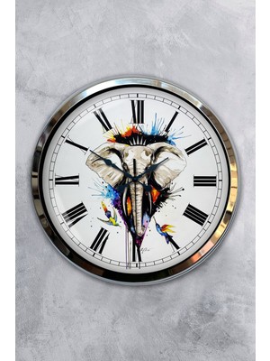 Kasva Concept 40 cm Krom Metal Hayvanlar Alemi Duvar Saati