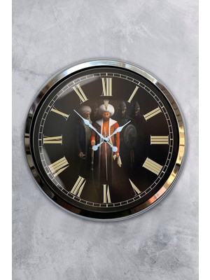 Kasva Concept Hediyelik 40 cm Krom Metal Retro Duvar Saati