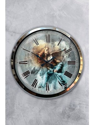 Kasva Concept Hediyelik Dekoratif 40 cm Krom Metal Deniz Duvar Saati