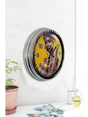 Kasva Concept Hediyelik 40 cm Krom Metal Radyal Duvar Saati