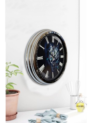 Kasva Concept Hediyelik 40 cm Krom Metal Hilal ve Cami Duvar Saati