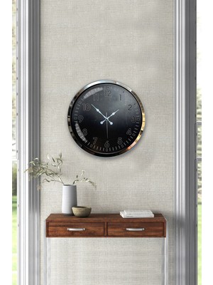 Kasva Concept 40 cm Krom Metal Mutfak Duvar Saati