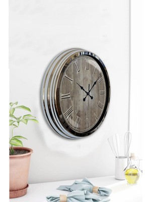 Kasva Concept Hediyelik 40 cm Krom Metal Sihirbaz Duvar Saati