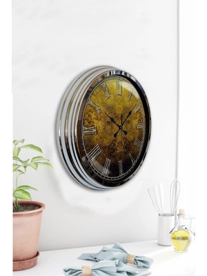 Kasva Concept 40 cm Krom Metal Mutfak Duvar Saati