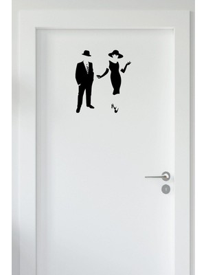 Beta Moda Hub Wc Kapı Bay Sticker - Duvar Sticker 25 cm