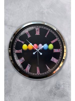 Kasva Concept 40 cm Krom Metal Yumurta Duvar Saati Hediyelik
