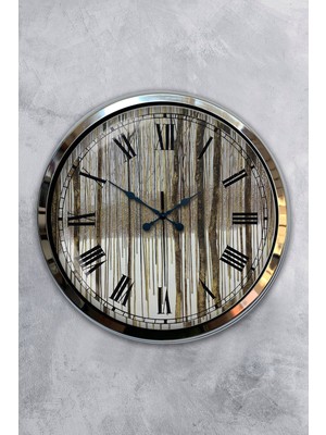 Kasva Concept 40 cm Krom Metal Roma Rakamlı Duvar Saati