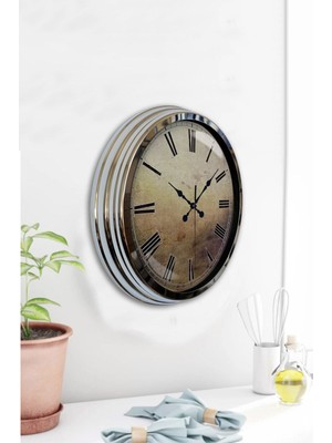 Kasva Concept 40 cm Krom Metal Mutfak Duvar Saati