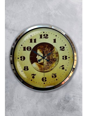 Kasva Concept Hediyelik 40 cm Krom Metal Fitness Duvar Saati